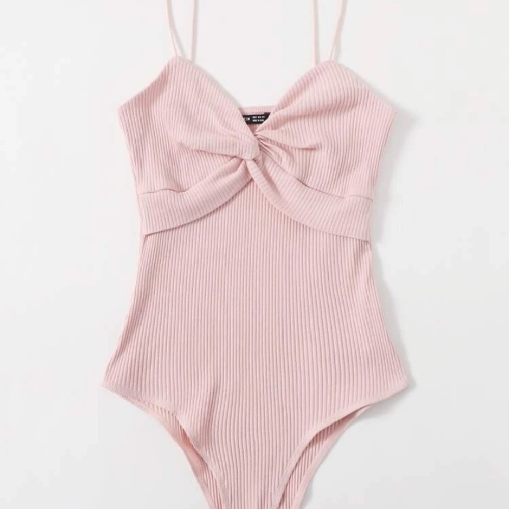 Twist Front Knit Slip Bodysuit